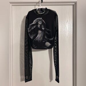 Bershka League of Legends long sleeve women’s mesh crop top Small